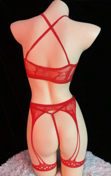 Conjunto Scarlet Temptation – Lencería Roja 3 Piezas