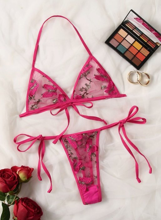 Conjunto Butterfly Aura – Lencería Bordada con Mariposas